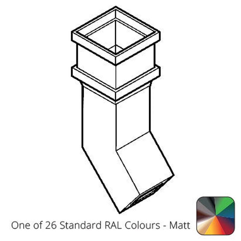 Alumasc 75 x 75mm (3"x3") Cast Aluminium Downpipe 135 Degree Bend without Ears - One of 26 Standard Matt RAL colours TBC