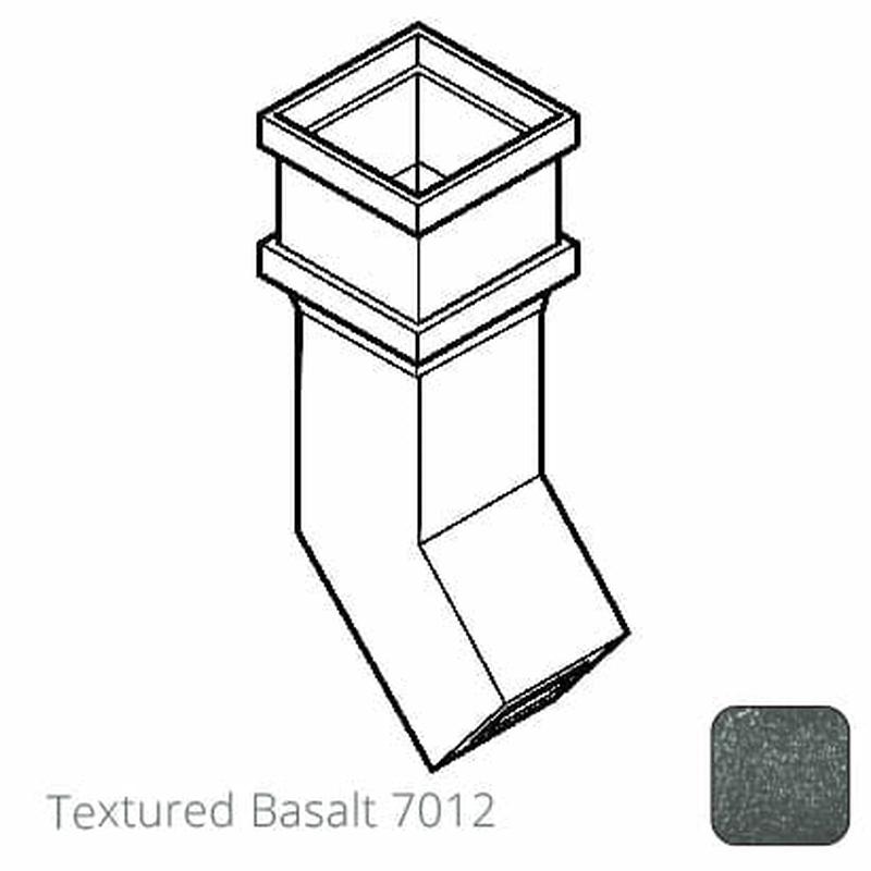 Alumasc 75 x 75mm (3"x3") Cast Aluminium Downpipe 135 Degree Bend without Ears - Textured 7012 Basalt Grey