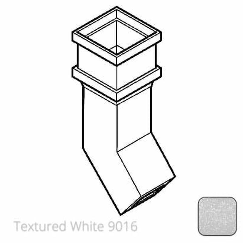 Alumasc 75 x 75mm (3"x3") Cast Aluminium Downpipe 135 Degree Bend without Ears - Textured 9016 White