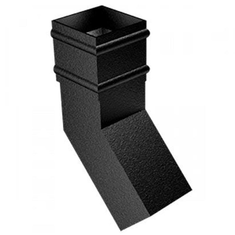 Alumasc 75 x 75mm (3"x3") Cast Aluminium Downpipe 135 Degree Bend without Ears - Textured Black