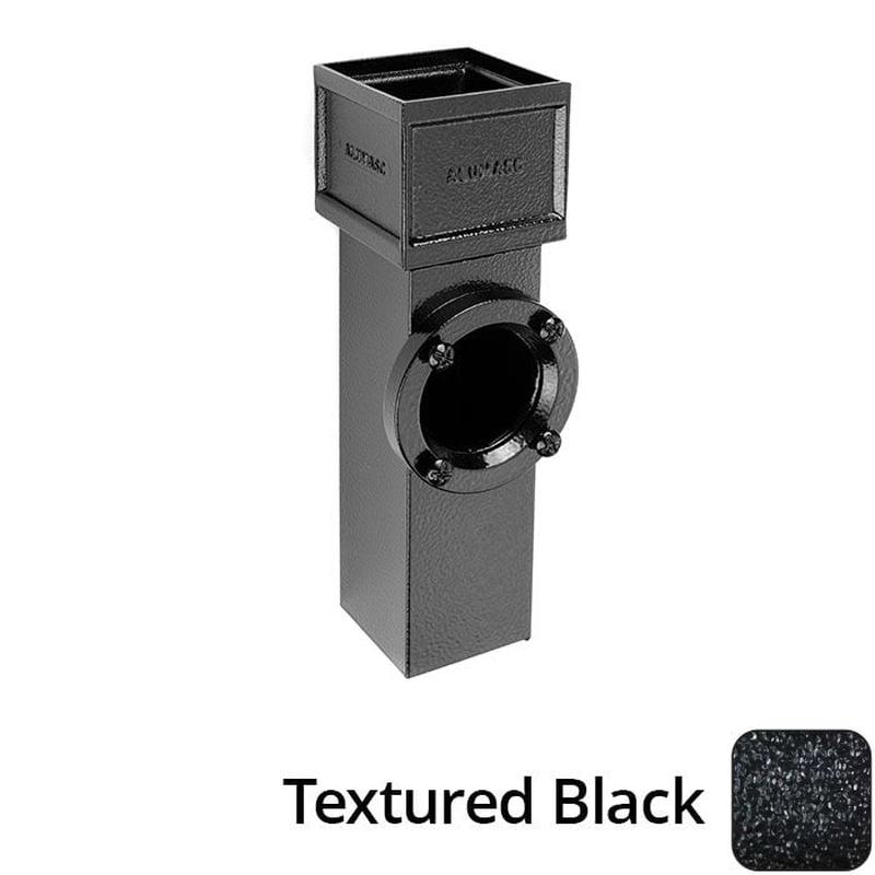 Alumasc 75 x 75mm (3"x3") Cast Aluminium Downpipe Access Pipe with Cast Ears - Textured Black