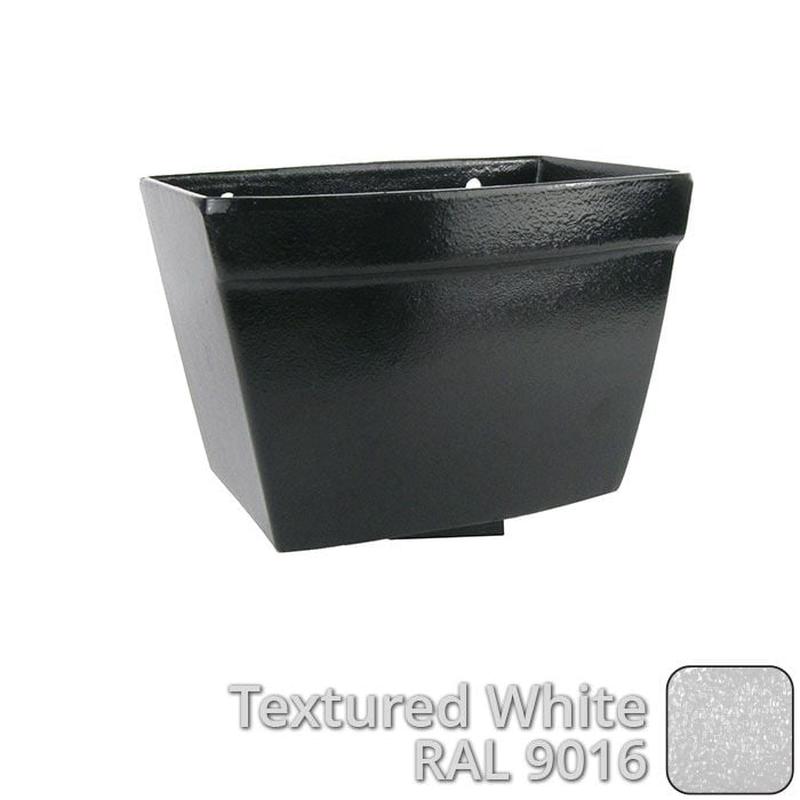 Alumasc 75 x 75mm (3"x3") Cast Aluminium Rectangular Hopper - 260 x 190 x 180mm - Textured 9016 White