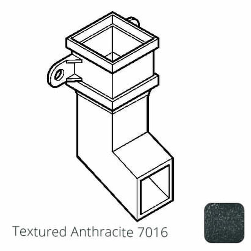 Alumasc 75 x 75mm (3"x3") Cast Aluminium Shoe with Ears - Textured 7016 Anthracite Grey