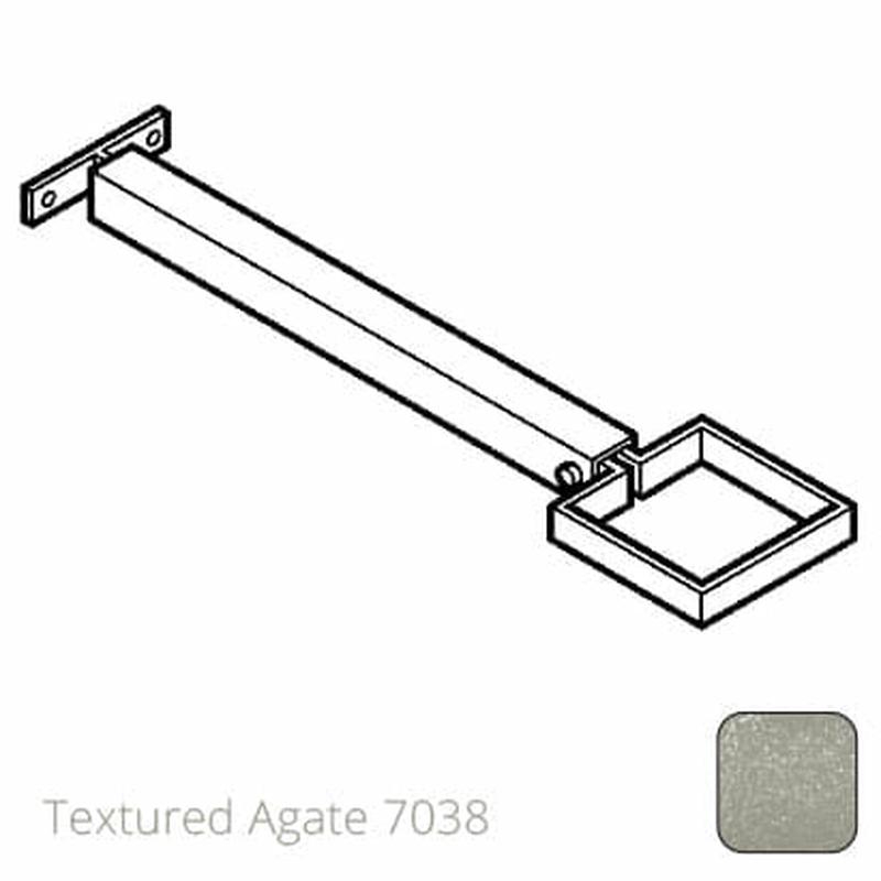 75 x 75mm (3"x3") Aluminium Stand-Off (290mm) Downpipe Clip - Textured 7038 Agate Grey