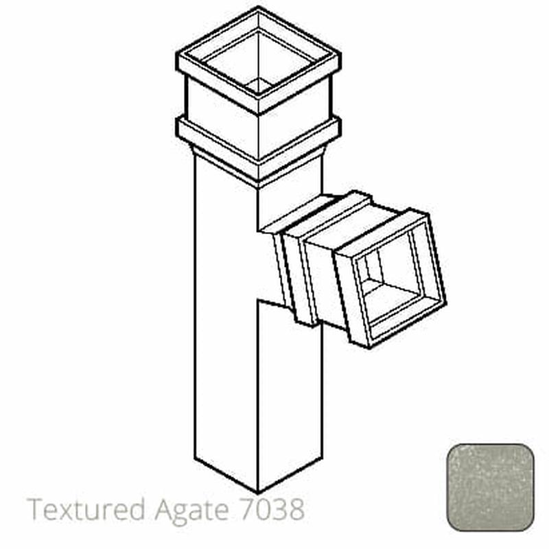 75 x 75mm (3"x3") Cast Aluminium 112 Degree Branch without Ears - Textured 7038 Agate Grey