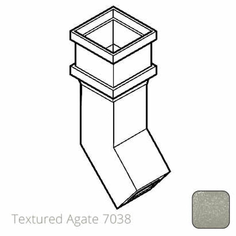 75 x 75mm (3"x3") Cast Aluminium Downpipe 135 Degree Bend without Ears - Textured 7038 Agate Grey
