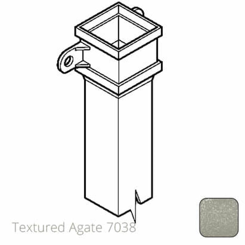 75 x 75mm (3"x3") x 3m Cast Aluminium Downpipe with Eared Socket - Textured 7038 Agate Grey