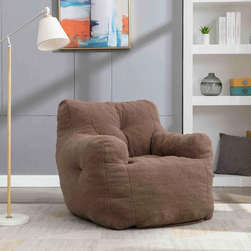 Soft Tufted Foam Recliner Chair for Kids - No Assembly, Ideal for Bedroom, Study, Living Room, Brown