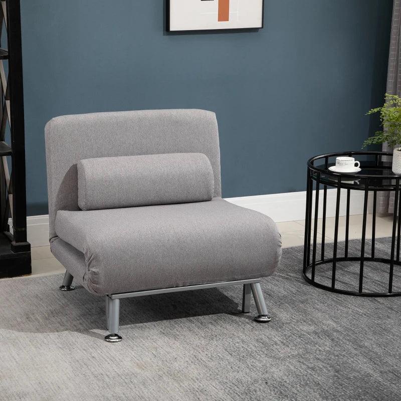Adjustable Grey Futon Sofa Chair for Versatile Comfort and Style in Any Living Space