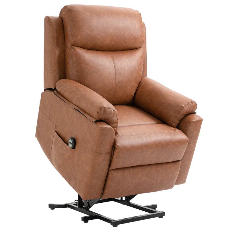 Brown Faux Leather 70 Electric Riser Recliner Chair for Ultimate Comfort and Support