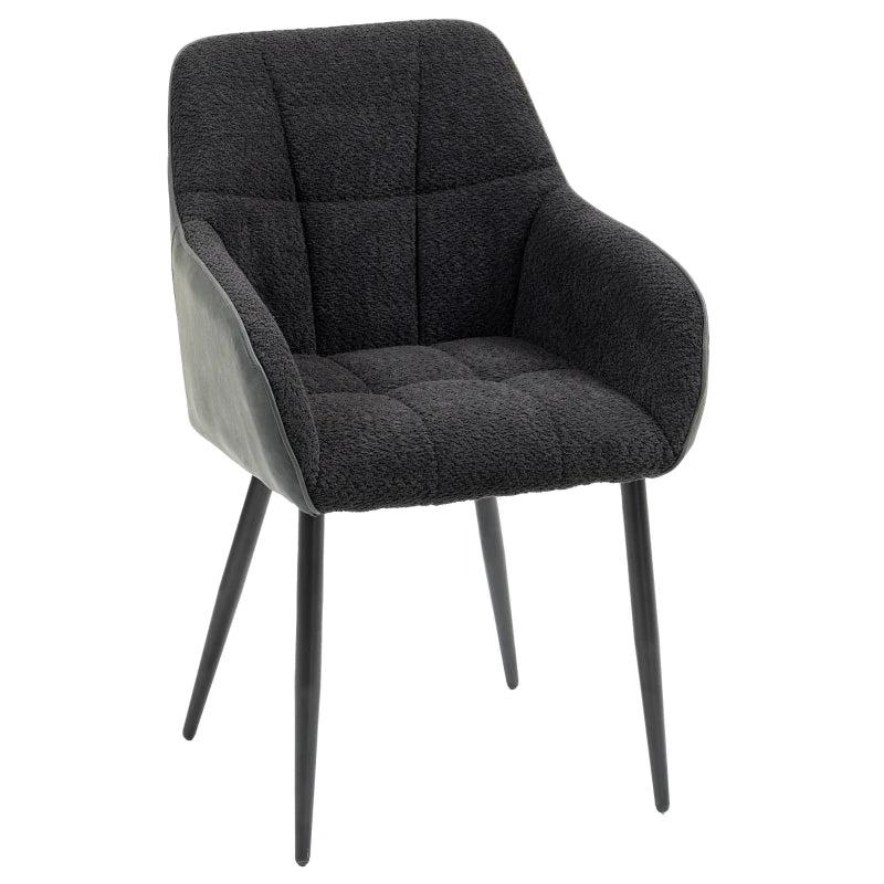 Stylish Upholstered Accent Chair with Foot Pads, Chenille Fabric Front and PU Back for Living Room or Bedroom