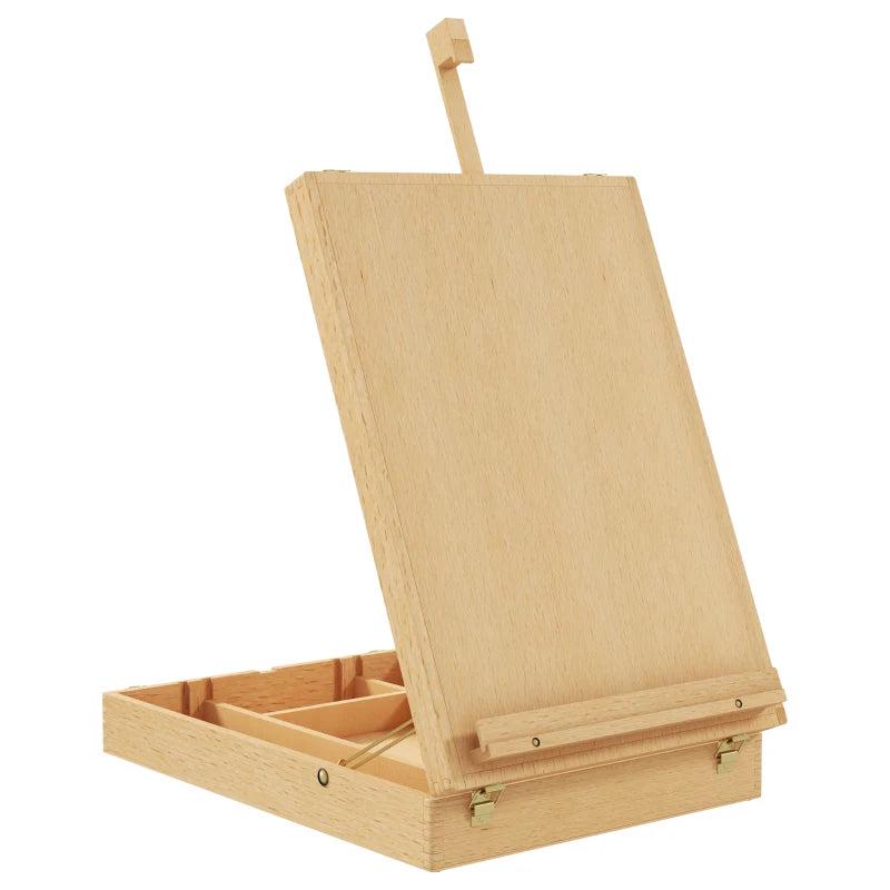 Vinsetto Adjustable Wooden Table Easel Box for Canvas up to 61cm - Portable Beechwood Artist Drawing & Sketching Board