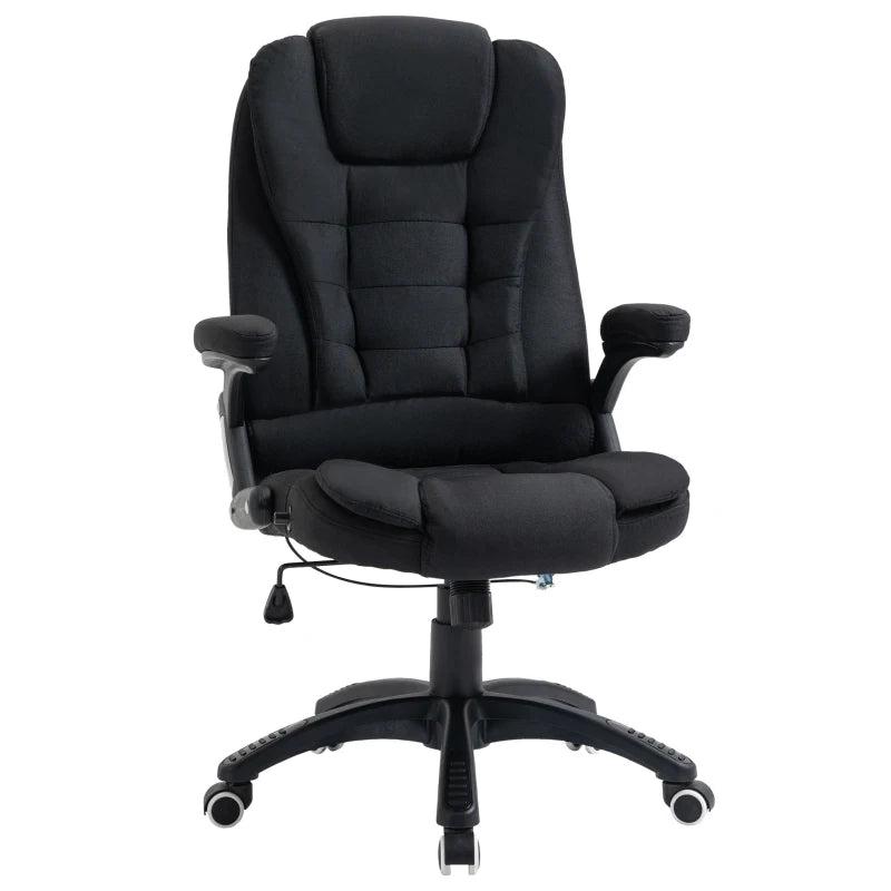 Vinsetto Ergonomic Office Chair - Adjustable Height, Reclining, Tilt Function, Comfortable Desk Chair with Armrests - Black