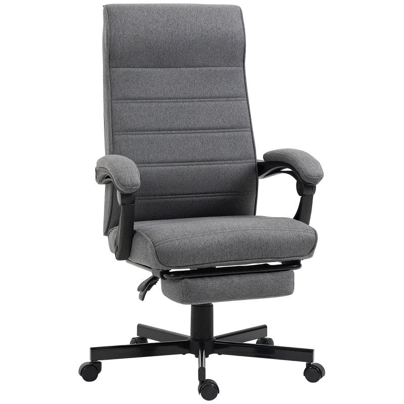 Vinsetto Grey Fabric Office Chair - Adjustable Height Swivel Desk Chair with Rolling Wheels for Home Office & Study