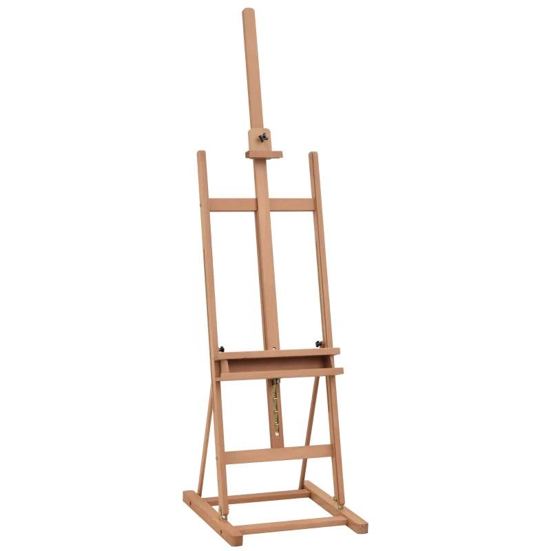 Vinsetto H-Frame Wooden Easel Stand - Adjustable 171-230cm Height, 0-80 Angles, Beech Wood Art Display for Weddings & Paintings
