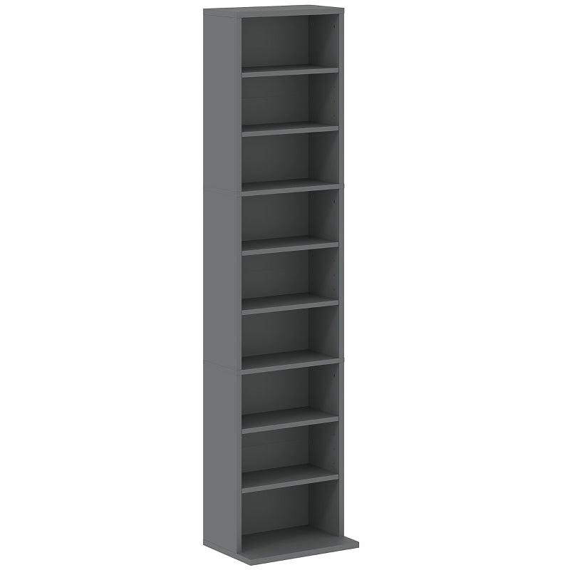 260 Narrow CD Storage Unit - Stylish Grey Organizer for CDs, DVDs & Media - Space-Saving Design for Home & Office
