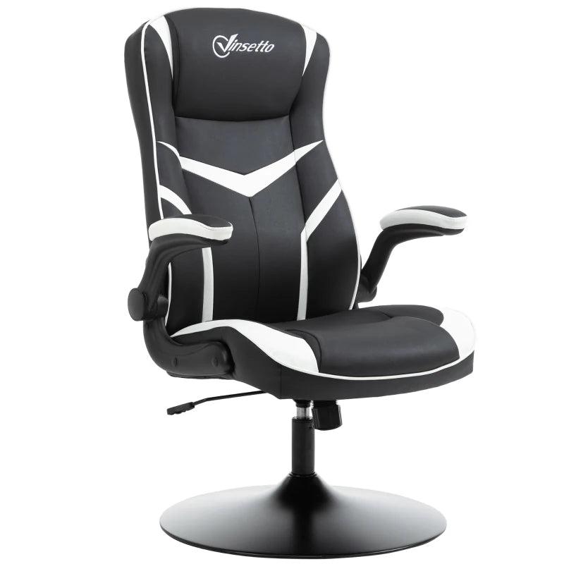 Vinsetto Ergonomic Gaming Chair - Adjustable Height, Swivel Base, PVC Leather - Black Home Office Desk Chair