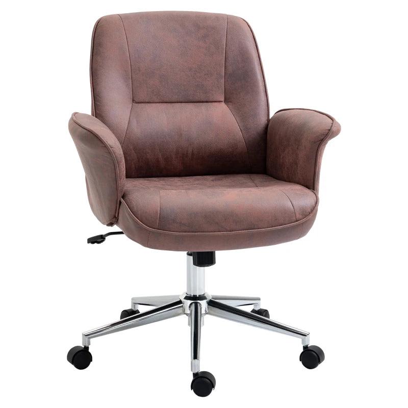 Vinsetto Red Office Chair - Ergonomic Swivel Desk Chair with Armrests & Rolling Wheels for Home & Work