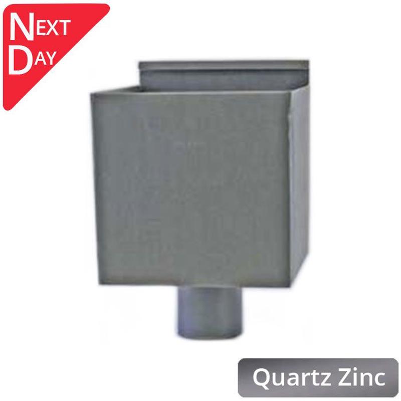 Quartz Zinc Plain Box Hopper Head with 100mm Outlet