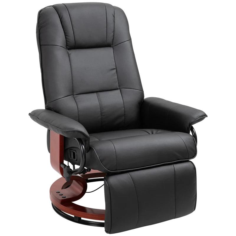 360 Reclining Swivel Chair with Footrest in Black for Ultimate Comfort