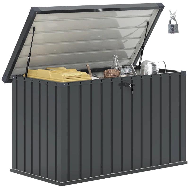 400L Galvanised Steel Outdoor Garden Storage Box for Tools and Equipment