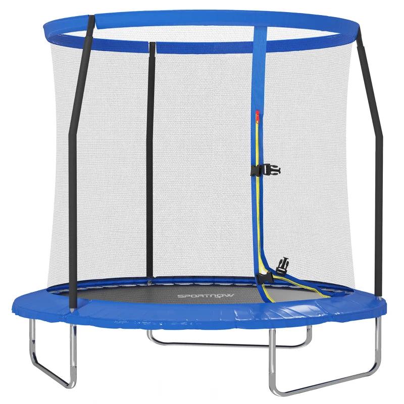 8ft Outdoor Trampoline with Safety Enclosure Net and Steel Frame for Kids