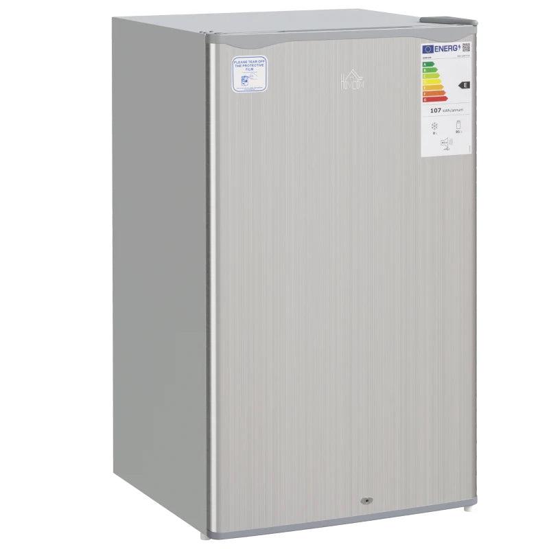 91L Freestanding Under-Counter Fridge with Lock in Grey for Home and Office