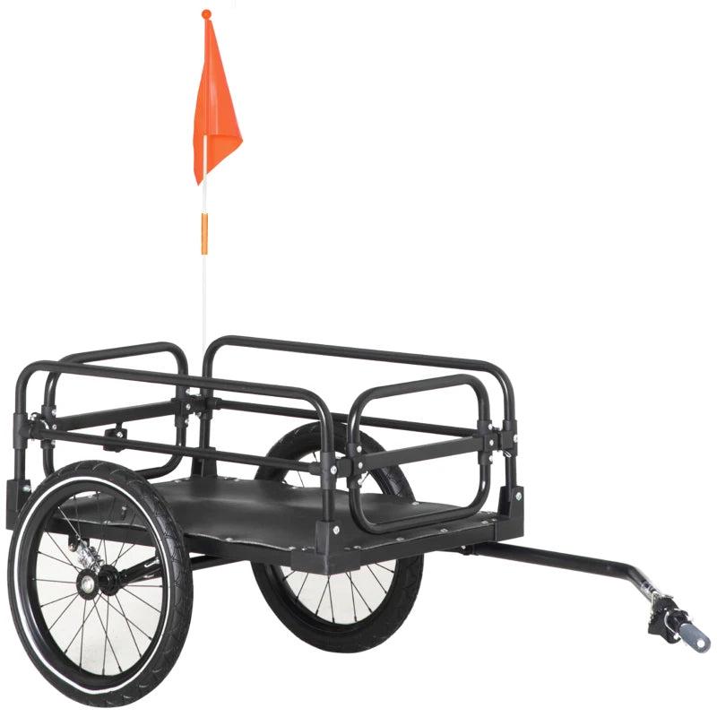Steel Bike Trailer with Triple Safety Features for Outdoor Storage and Transport