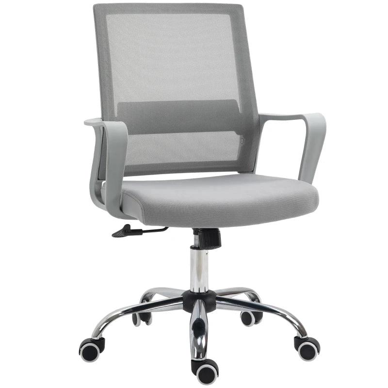 Vinsetto Ergonomic Mesh Office Chair Adjustable Height Armrest 360 Degree Swivel Castor Wheels Grey