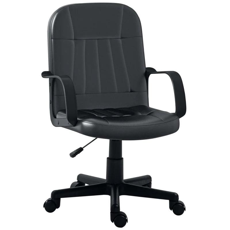 Swivel Executive Office Chair PU Leather Computer Desk Chair Adjustable Height with Wheels Black