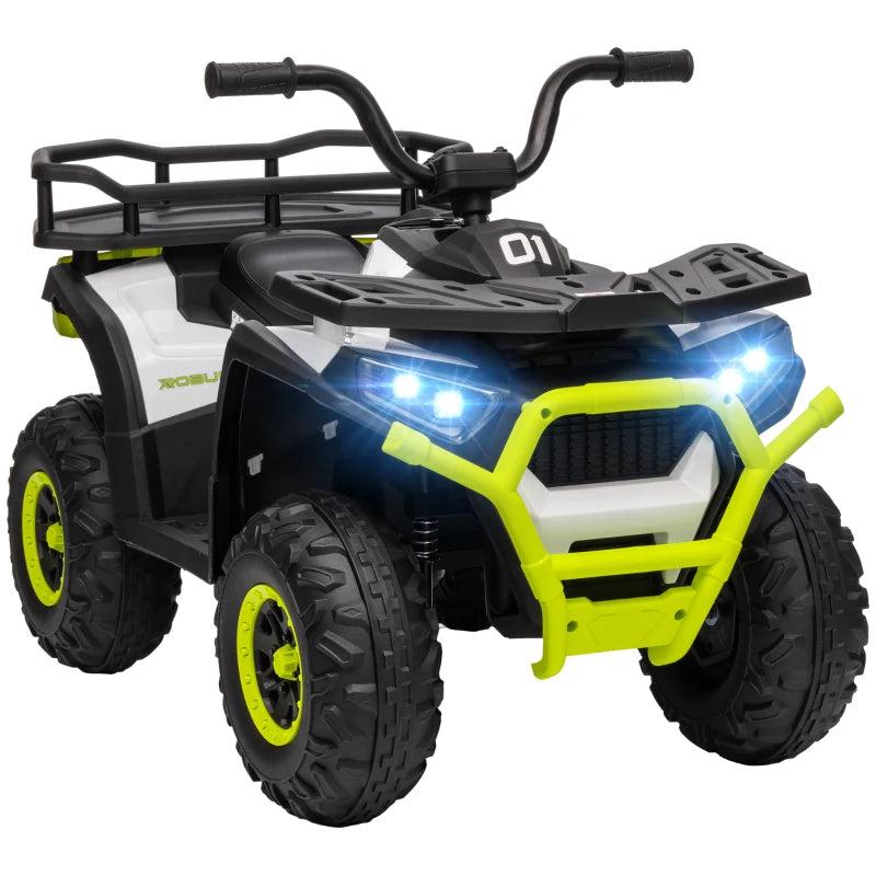 12V Kids Electric Ride On ATV Battery Powered Quad Bike with Spring Suspension Green