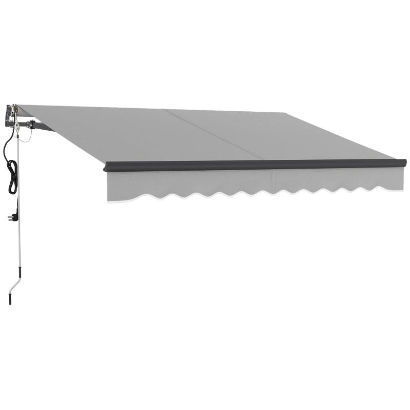 3m x 2.5m Light Grey Electric Retractable Awning with Remote Control & Aluminium Frame  UV30+ Sun Shade Canopy for Patio, Garden, Deck, Door or Window