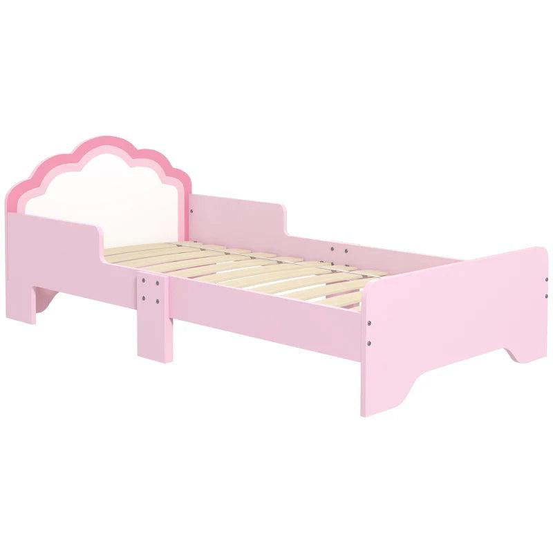 ZONEKIZ Princess Toddler Bed Frame - Cloud Design, Pink Kids Bed, 143x74x55cm, Perfect for Little Dreamers