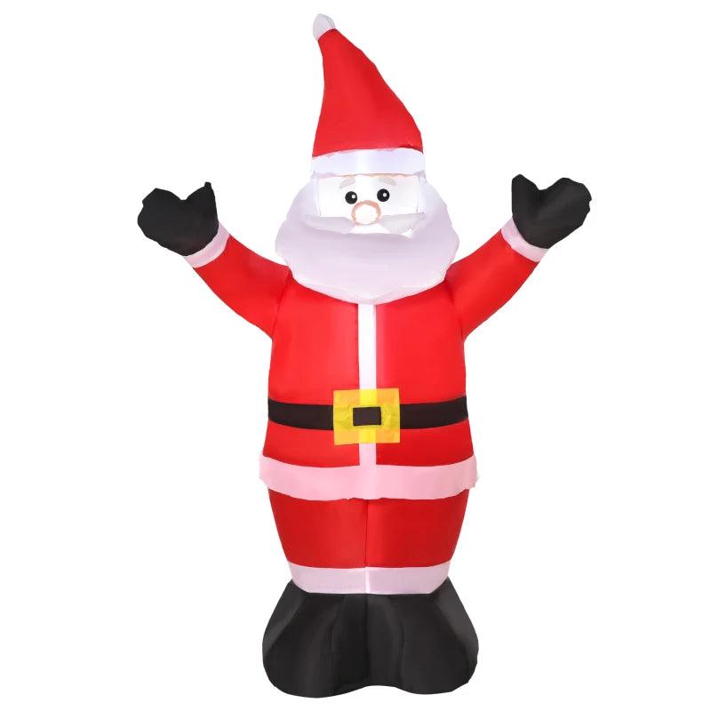 4ft Inflatable Christmas Santa Claus Decoration with LED Lights - Air Blown Outdoor Holiday Yard Dcor
