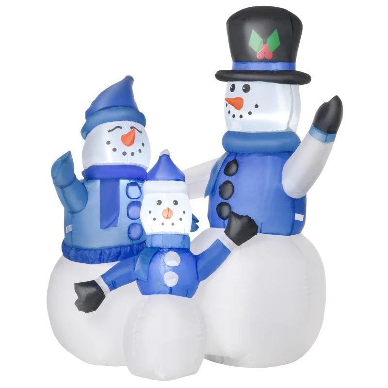 4ft Inflatable Christmas Snowmen Family - LED Holiday Yard Decorations for Indoor & Outdoor Festive Cheer