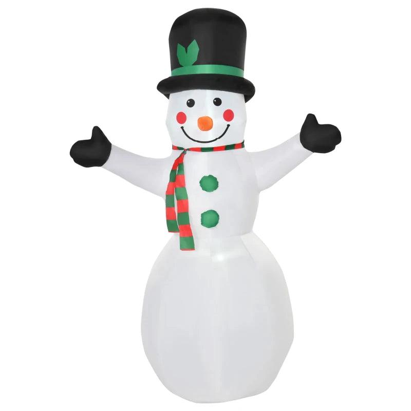 6.5ft Inflatable Snowman with LED Lights - Christmas Air Blown Holiday Decoration for Outdoor Garden Festivities