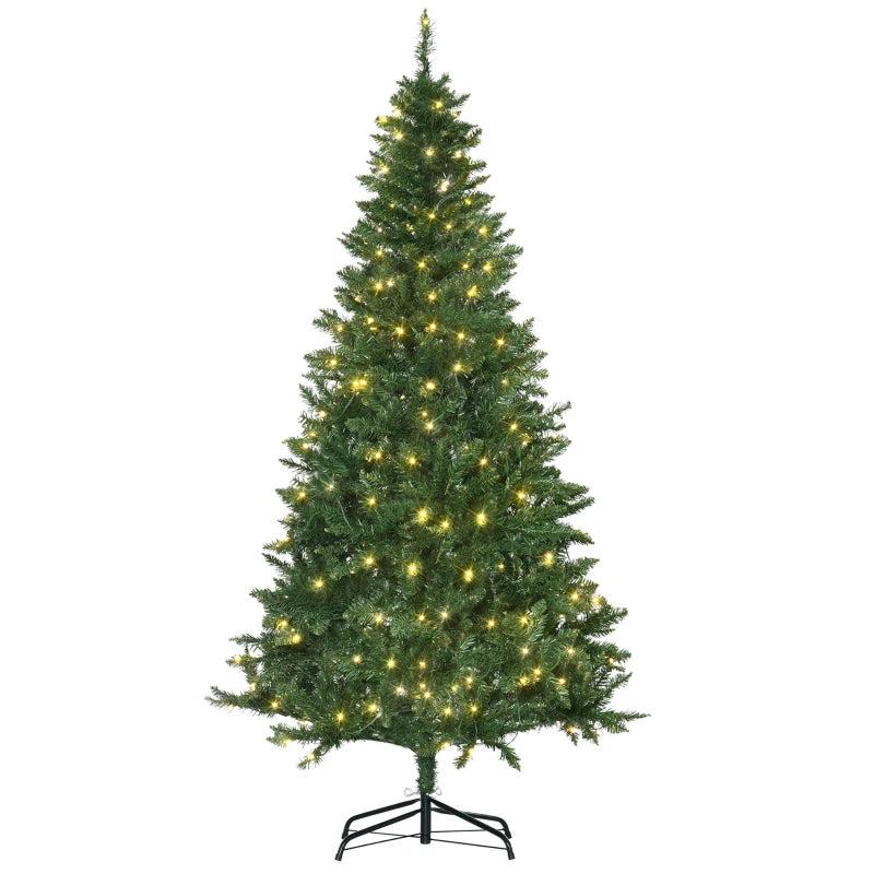 6FT Green Christmas Tree with Warm White LED Lights - Perfect Holiday Home Decoration for Festive Cheer