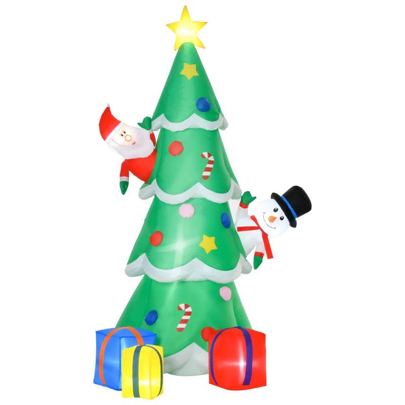 7FT Christmas Inflatable Tree with LED Lights - Perfect Indoor & Outdoor Holiday Decoration