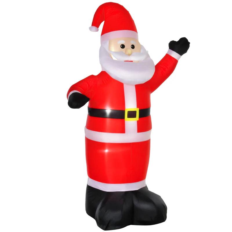 8ft Inflatable Christmas Santa Claus Decoration with LED Lights - Air Blown Outdoor Holiday Yard Dcor