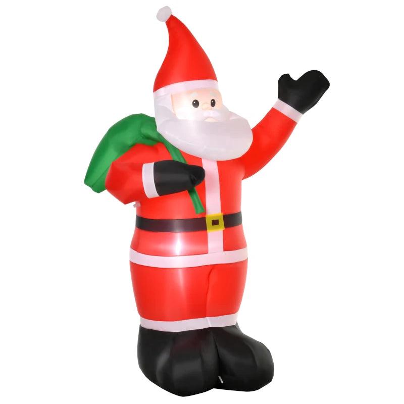 8ft Inflatable Santa Christmas Decoration with LED Lights - Holiday Yard Decor for Indoor & Outdoor Use