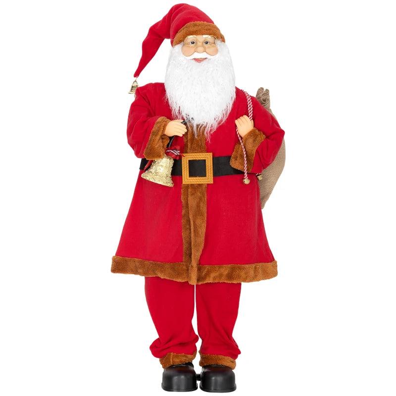 Singing and Dancing Santa Claus with Bell & Sack - Festive Holiday Decor for Christmas Cheer
