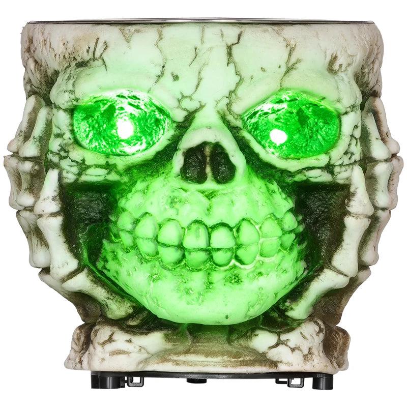 14cm Skeleton Candy Bowl - Light Up Eyes & Sound Effects - Halloween Outdoor Decoration & Prop for Haunted House