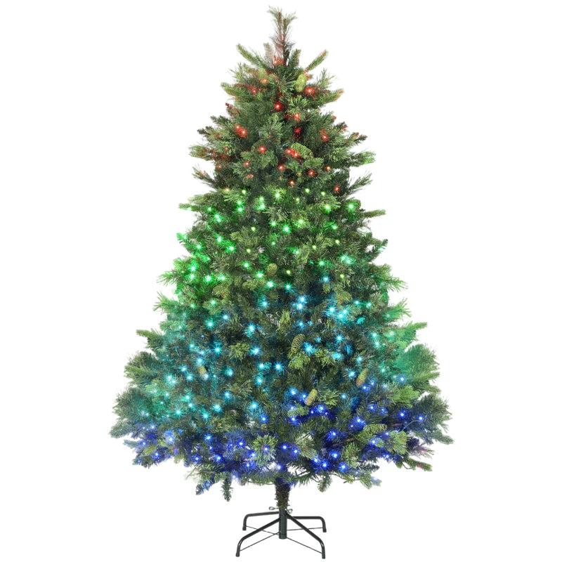 180cm Carolina Pine Christmas Tree with Colorful DIY LED Lights & Remote - Perfect Holiday Decor for Home