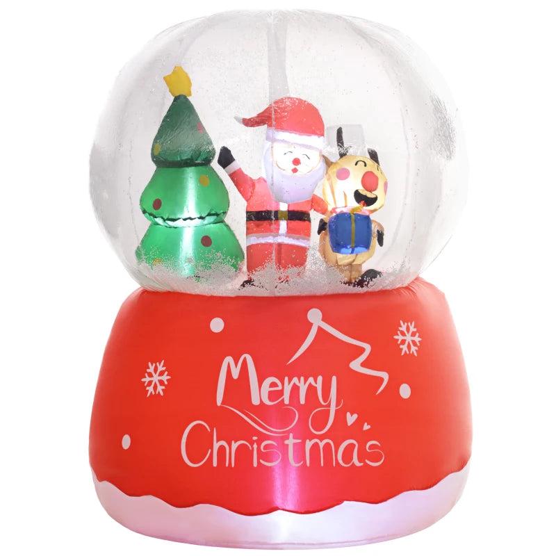 5.5ft Inflatable Snow Globe Christmas Decoration - Festive Holiday Yard Decor for Outdoor Winter Wonderland Display