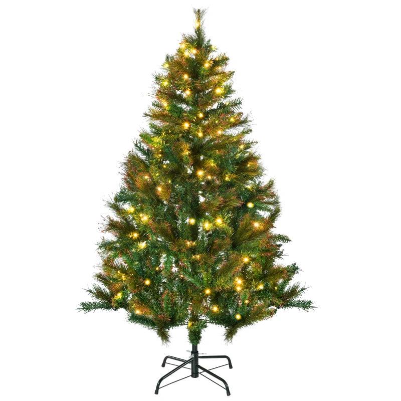 5ft Pre-Lit Artificial Christmas Tree - Warm White LED Spruce Holiday Dcor with Metal Stand - Perfect Xmas Decoration