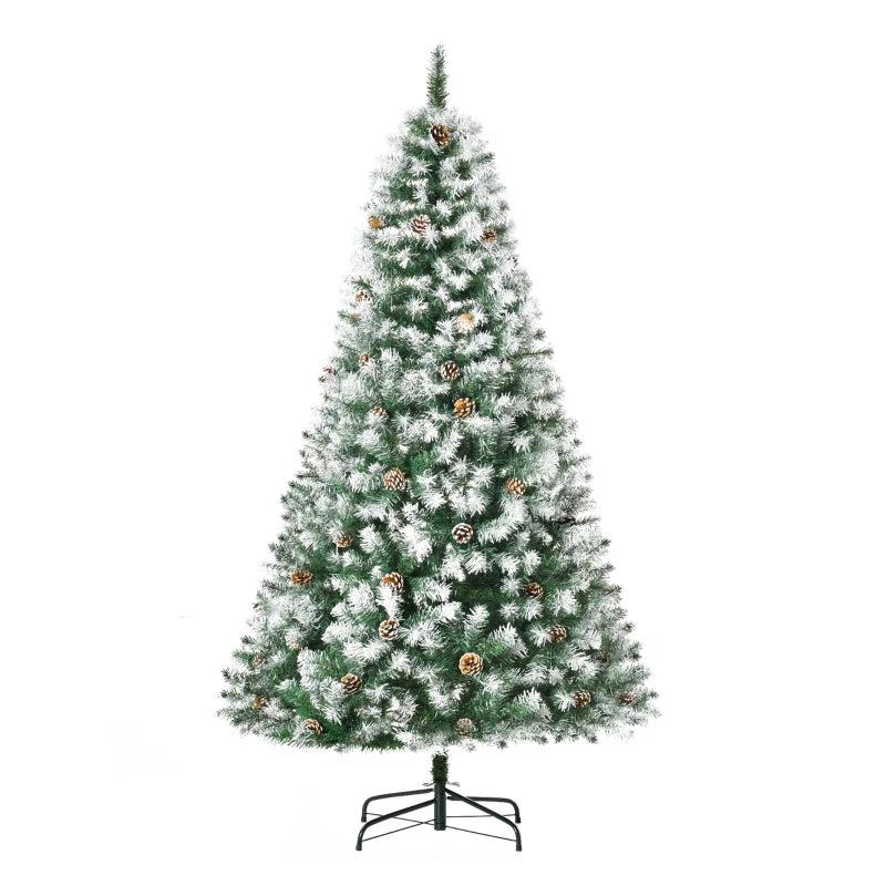 6FT Artificial Christmas Tree with Pine Cones - Automatic Open Holiday Decoration for Festive Home - Green Xmas Tree