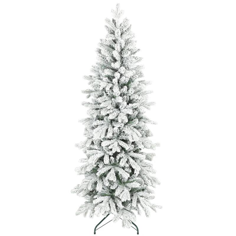 6ft Flocked Artificial Christmas Tree - Realistic Snowy Pine Look, Perfect for Holiday Decor, Easy Assembly, Indoor Use
