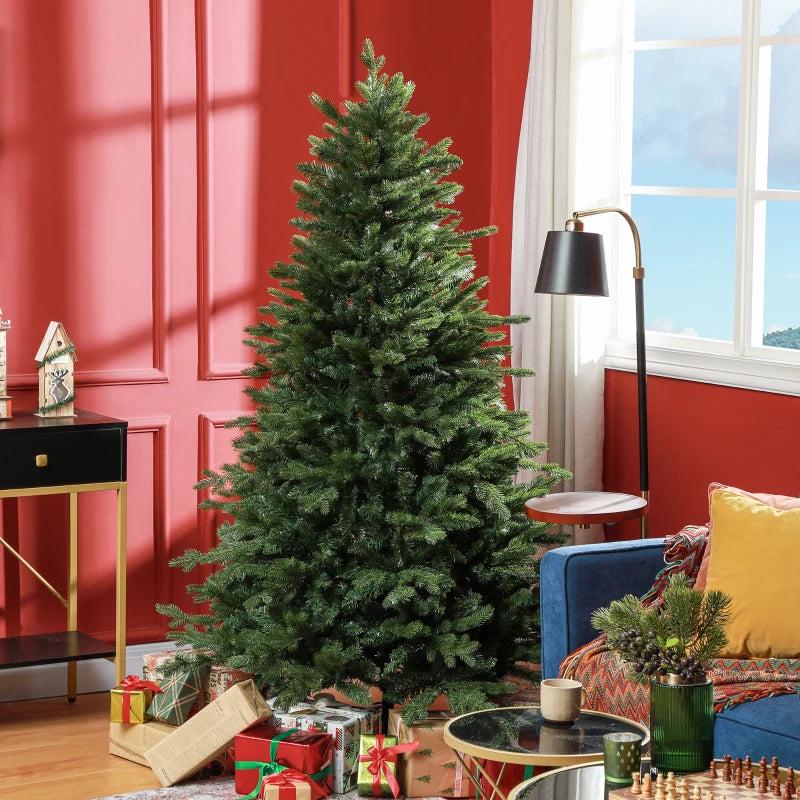 6ft Green Bare Artificial Christmas Tree with 1821 Tips - Lush, Realistic Holiday Decor for Home & Office