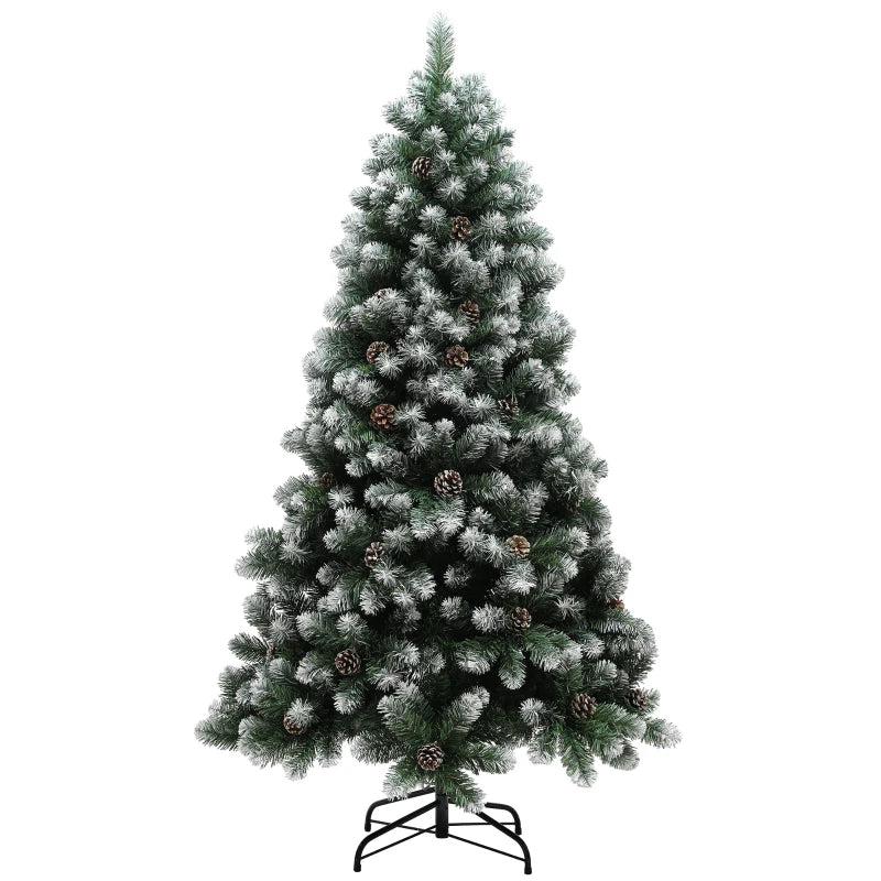 6ft Snow-Dipped Artificial Pine Christmas Tree - Realistic Holiday Decor for Festive Home Decoration