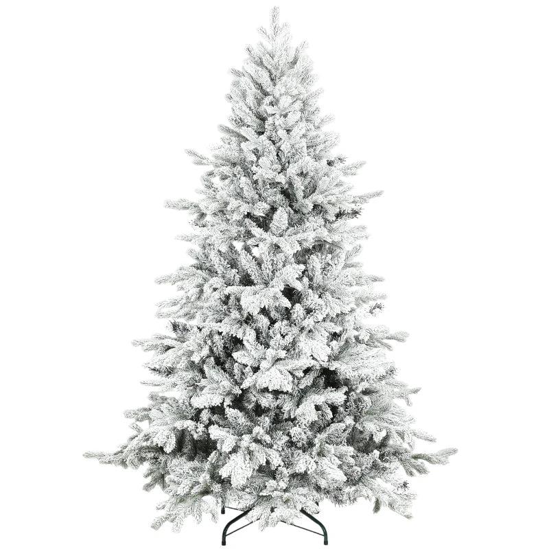 6ft Snow Flocked Artificial Christmas Tree - Realistic Holiday Decor for Festive Home Decoration